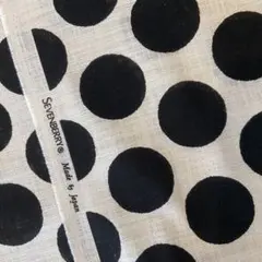セブンベリー　リネンライクスラブ　ビッグドット　ブラック　ハンドメイド生地