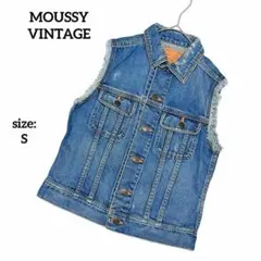 マウジー ビンテージ デニムベスト S ジレ ダメージ加工 カジュアル 人気
