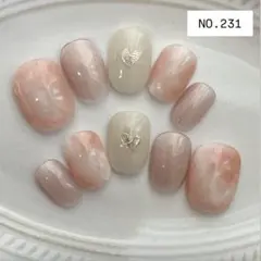 ネイルチップ　ベリーショート　ニュアンス　ハート　ミラー　春　入学式