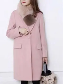 リランドチュール(Rirandture) ピンク ロングコート シングルボタン