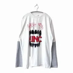 美品 Tシャツ ホワイトロングスリーブ 柔らか ユニセックス 伸縮性 ゆったり