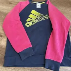 ★adidas トレーナー 152サイズ ネイビー/ピンク★