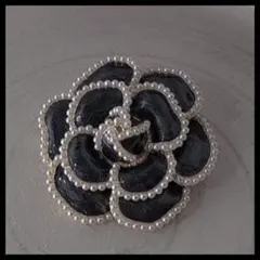 ◆ゲリラSALE◆カメリア◆ブローチ◆黒◆ツバキ◆コサージュ◆卒業式◆入学式◆