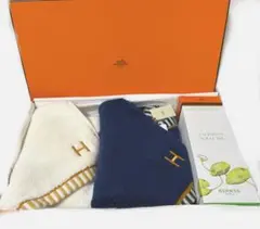 HERMES 水色ロゴタオル 箱付き早い者勝ち！ - メルカリ