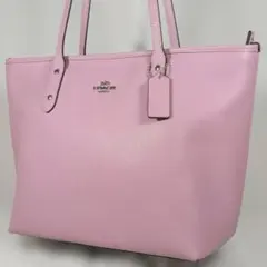 【美品】COACH/コーチ シティー トートバッグ ピンク 肩掛け A4収納