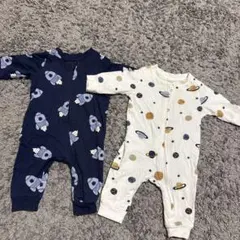 H&M ベビーパジャマ 2点セット ネイビーホワイト 60