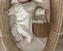 【ululu】アイレットカバーオール　アイボリー 60