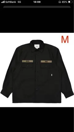 新品 WTAPS CBW/LS/COTTON.SATIN シャツ ブラック Mのサムネイル