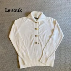 Le souk ルスーク　カットソー　トップス　薄手ニット　白　レディースのサムネイル