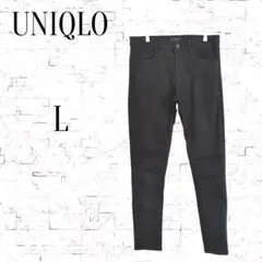 【ユニクロ】 コットン　ストレートデニム 　ジーンズ　ブラック　L