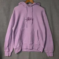 STUSSY Stock Logo Applique Hoodie Orchid