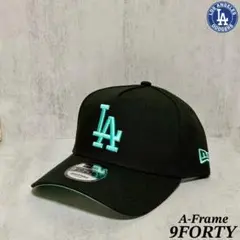 【海外限定】ドジャース 9FORTY ティファニーブルー 黒 キャップ ⑤のサムネイル