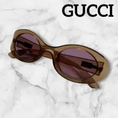 美品 gucci サングラス オーバル クリア Gロゴ ブラウン系 イタリア製 美品 gucci サングラス オーバル クリア Gロゴ ブラウン系 イタリア製