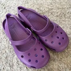 crocs 紫色 サンダル W6