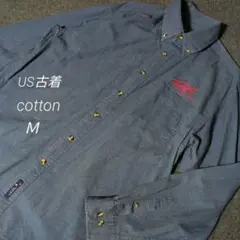 US古着　ボタンダウン　長袖　シャツ　cotton　Ｍ