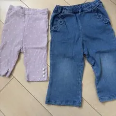 プティマイン　七分丈パンツ　デニムパンツ　２枚セット