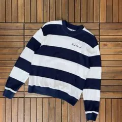 フランス製 LACOSTE 太ボーダー 長袖 Tシャツ 鹿の子 ロゴ刺繍のサムネイル