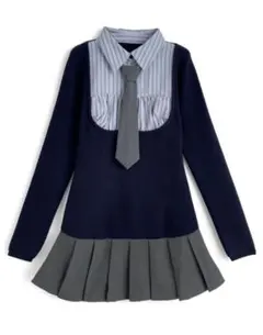 GRL ネクタイ付きシャツドッキングニットミニワンピース[k9400i] M