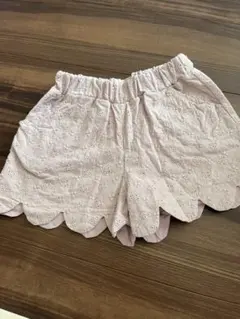 ラベンダー 刺繍入り ハーフパンツ 100 女の子短パンサイズ100 半ズボン