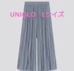 UNIQLO ワッシャーサテンスカートパンツ くすみブルー Lサイズ