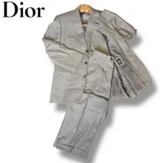 Dior グレー　チェック柄　スーツ　3B 3P ジャケット　ベスト　スラックス