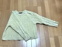 モール糸ケーブル編みニット　フリーサイズ