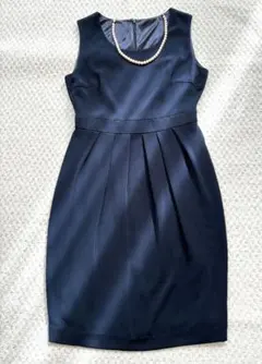 美品　ネイビー　ワンピース　38 フォーマル　紺色　　セレモニー　入園式　入学式