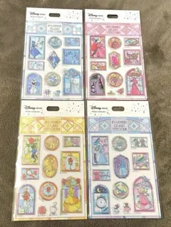 ディズニーストア　シール・ステッカー ステンドグラス風 4枚セット