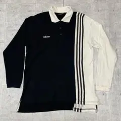 90s 00s adidas 長袖ポロシャツ 鹿の子 オールドアディダス