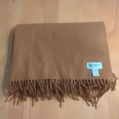 【美品】ジョンストンズ　 大判　カシミヤストール ブラウン　キャメル　マフラー
