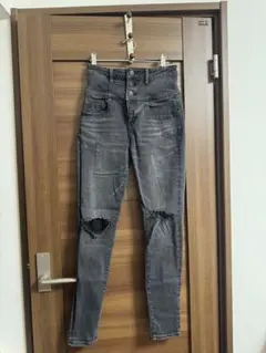 AZUL グレー ハイウェストスキニーデニム S