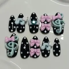 【No.164】 現品販売 ネイルチップ ウィッシュコア ドットネイル 平成女児