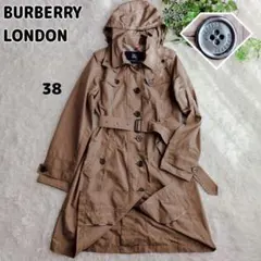 美品　バーバリーロンドン レインコート チェック ☆関税込・送料無料☆バーバリーチェックフード付きレインコート