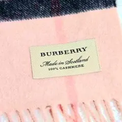 美品✨BURBERRY マフラー カシミヤ100% メガチェック ピンク 英国