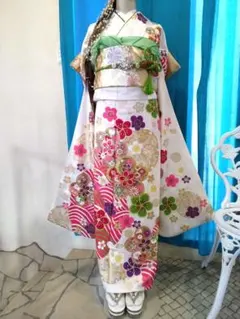 振袖フルセット、正絹振袖、成人式、重ね衿帯揚げ帯締め、西陣袋帯、襦袢、ガード加工