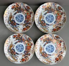 龍峰窯 染錦金彩四君子 古伊万里 19cm 中皿 2枚 - メルカリ
