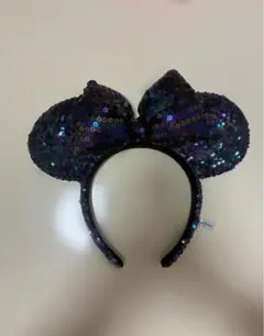 ミ二ーマウス カチューシャ スパンコール 黒