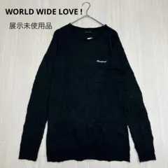 WORLD WIDE LOVE ! シワ加工 クルーネック ニット セーター M