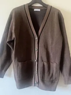 PAGEBOY ブラウン リブニットカーディガン Fサイズ