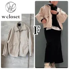 w closet コーデュロイBIGジャケット アイボリー オーバーサイズ Fのサムネイル
