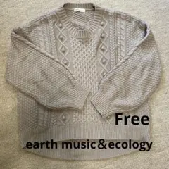 earth music&ecology グレージュ 長袖ニット　Free