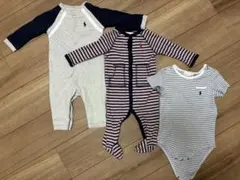 ラルフローレン ロンパース 6M 80cm ボーダー 長袖 半袖