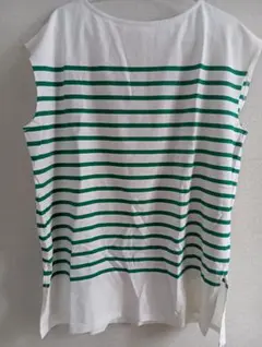 パネルボーダーフレンチスリーブチュニック