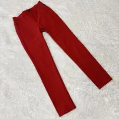 【美品】 マークアンドロナ レディース レッドパンツ ゴルフ スカル 総柄