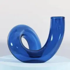 アート　花瓶　ポストモダン　一輪挿し　オブジェ　ミッドセンチュリー　青