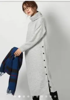 バンヤードストーム　雑誌掲載　完売　ニットワンピース　ライトグレー