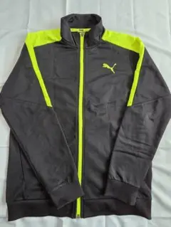 PUMA ジップアップジャケット 黒/蛍光黄 160