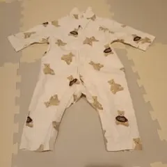 クマ柄 コットンロンパース　ジェラピケロンパース