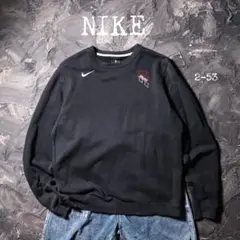 00’s NIKE トレーナー 刺繍ロゴ　HAWKS シンプル　ブラック