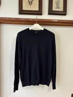 もちこ様専用ユニクロクルーネックセーター　エキストラファインメリノウール　L 黒